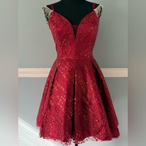 Dancing Queen Burgundy Prom Dress